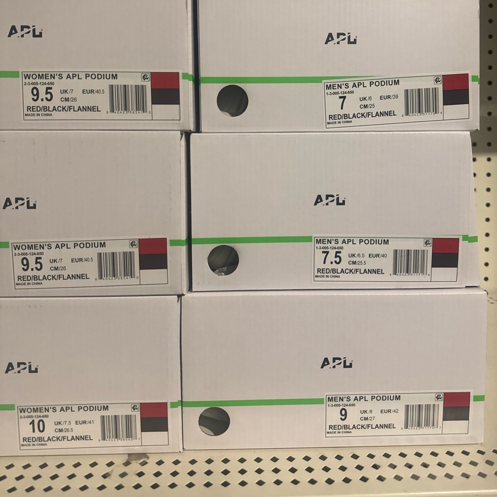 APL Podium Flannel Propulsion Labs Athletic Sneaker Shoes Red Black - Picture 11 of 11
